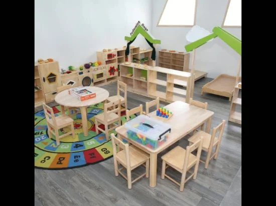 Vente entière de meubles de chaise d'enfants de maternelle d'enfants d'usine de la Chine, meubles en bois de bébé, tables et chaises préscolaires, meubles de chaise de classe d'étudiant d'école